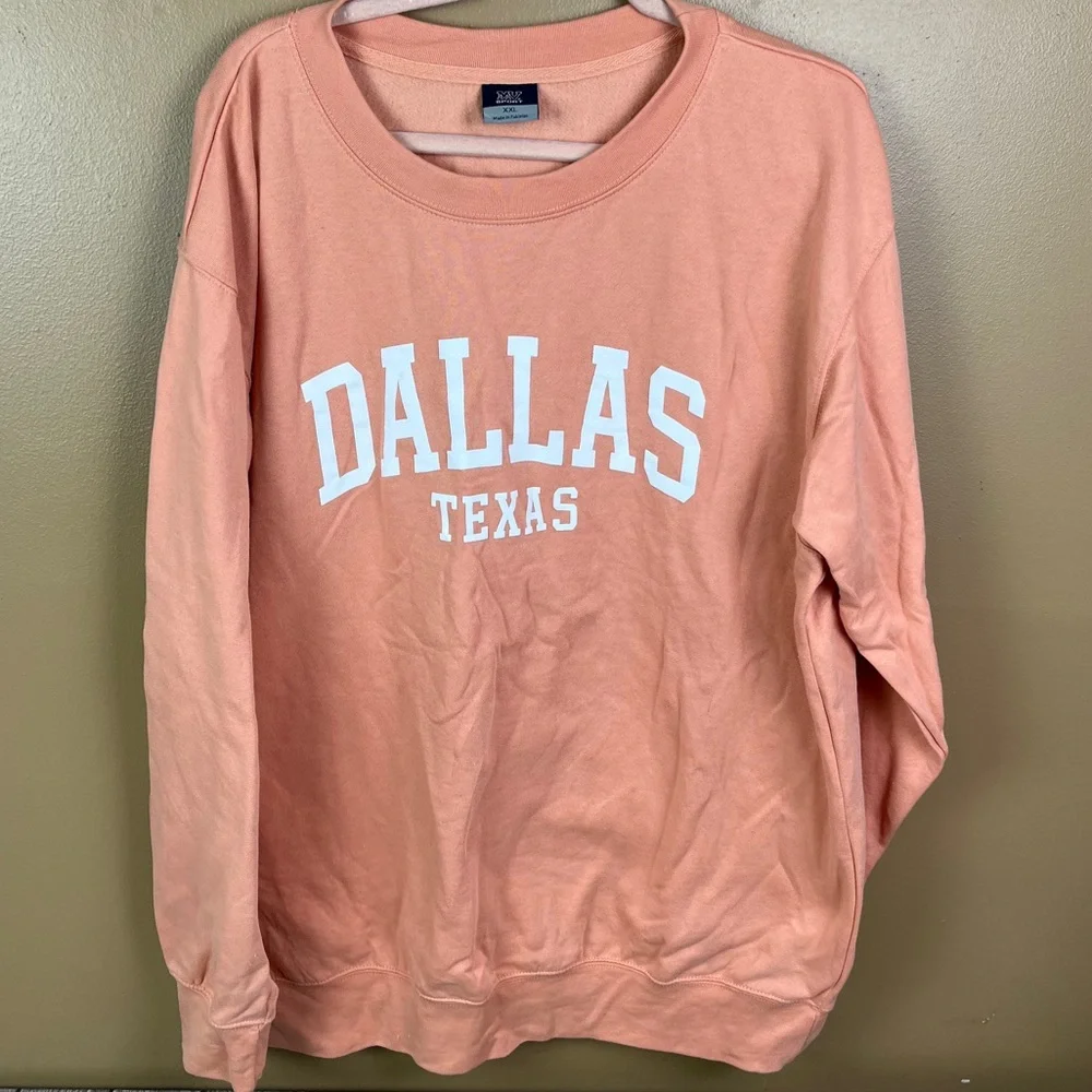 Oversized Dallas Texas Graphic Crewneck Sweatshirt Pullover 2XL MV Sport - Picture 1 of 14